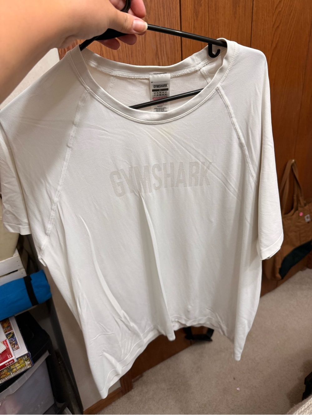 Gymshark White Short Sleeve Athletic Tee with Subtle Logo